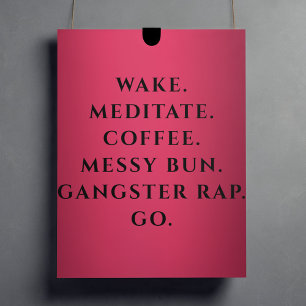 Affiche Café rose moderne et petit pain Messy Typographie 