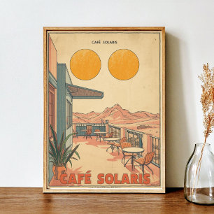 Affiche Café Solaris - Sci-fi Vintage