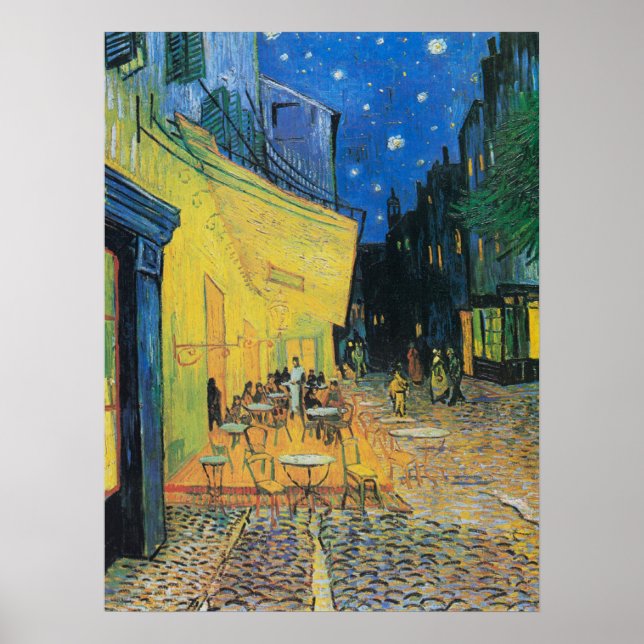 Affiche Cafe Terrace at Night 1888 par Vincent van Gogh (Devant)