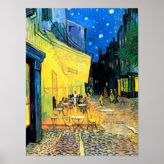Affiche Café Terrace at Night (1888) Vincent Van Gogh Art (Devant)