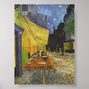 Affiche Café Terrasse à la nuit par Van Gogh