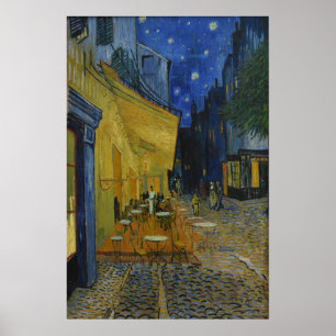 Affiche Café Terrasse à la nuit par Vincent van Gogh