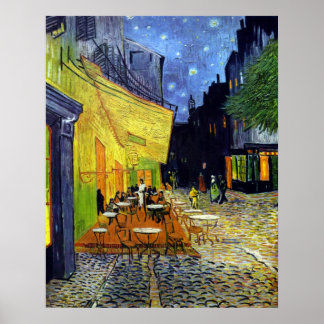 Affiche Café Terrasse en soirée