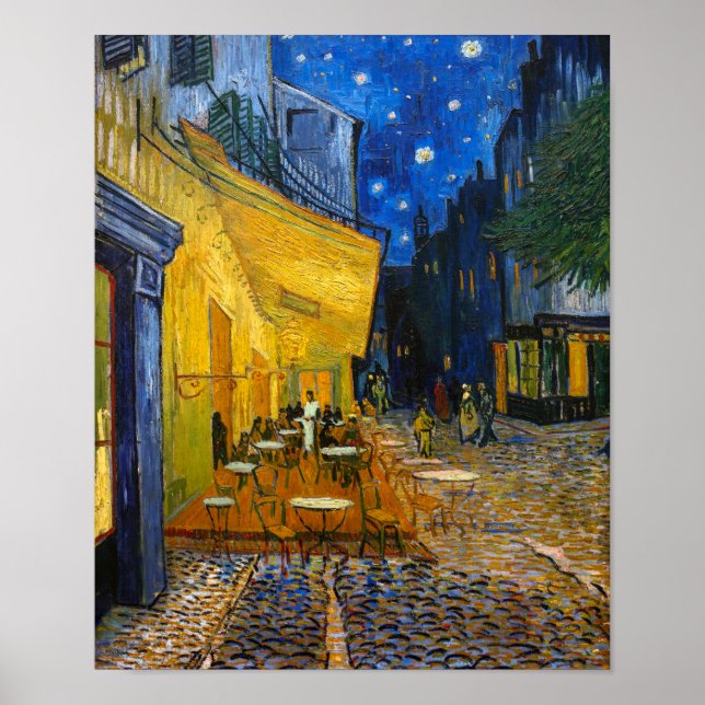 Affiche Café Terrasse en soirée | Van Gogh | (Devant)