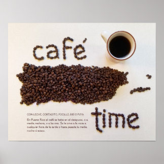 Affiche Cafe Time Porto Rico Coffee Beans Photographie
