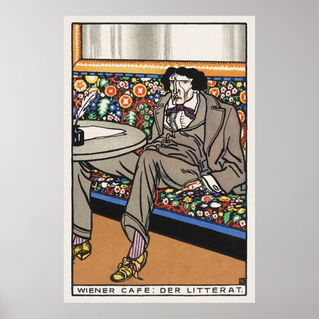 Affiche Café viennois : L'homme des lettres de Moriz Jung (Devant)