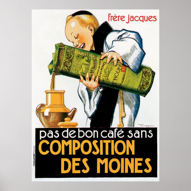 Affiche Café Vintage Ad Frere Jacques (Devant)