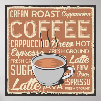 Affiche Café vintage rétro cool