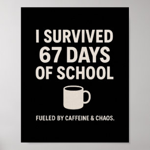 Affiche Caféine et chaos drôle enseignant élève 6-7 Meme