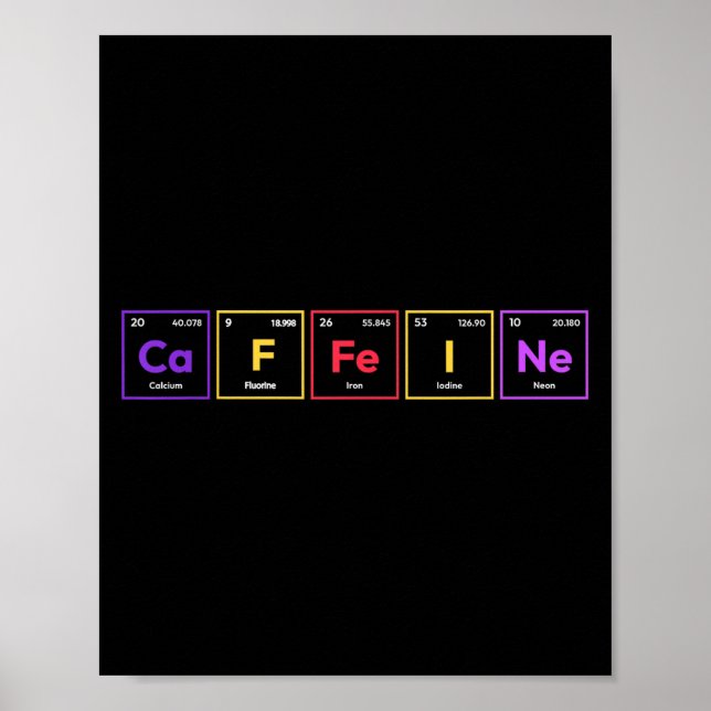Affiche Caféine Molécule Café Formule chimique Chemisier (Devant)