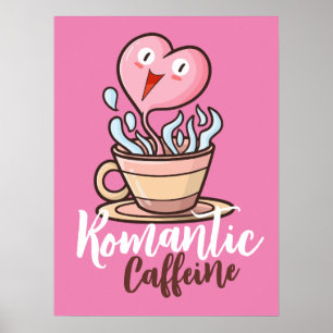 Affiche Caféine romantique personnalisable