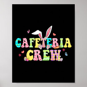 Affiche Cafeteria Crew Happy Pâques Bunny Déjeuner Lady Ma