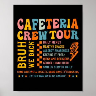 Affiche Cafétéria vintage Crew School Déjeuner Lady Cafété