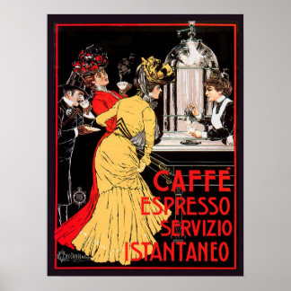 Affiche Caffe Espresso Servizio Istantaneo