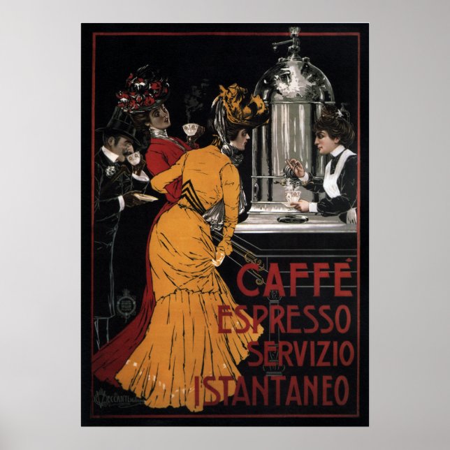 Affiche Caffe Espresso ~ Servizio Istantaneo ~ 1900 (Devant)