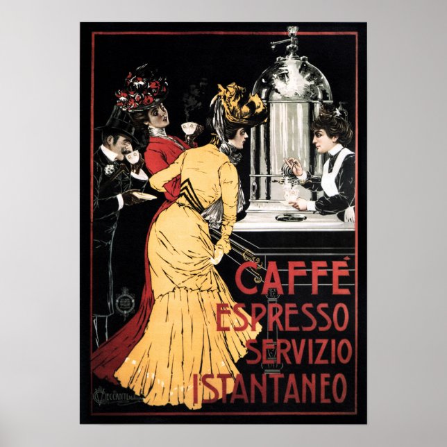 Affiche CAFFE ESPRESSO SERVIZIO ISTANTANEO Café italien (Devant)
