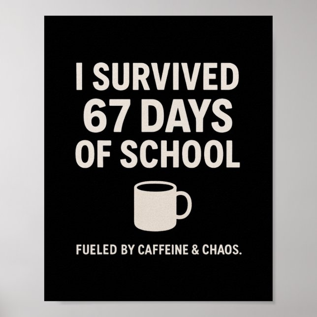 Affiche Caffeine And Chaos Funny Teacher Student 6-7 Meme  (Devant)