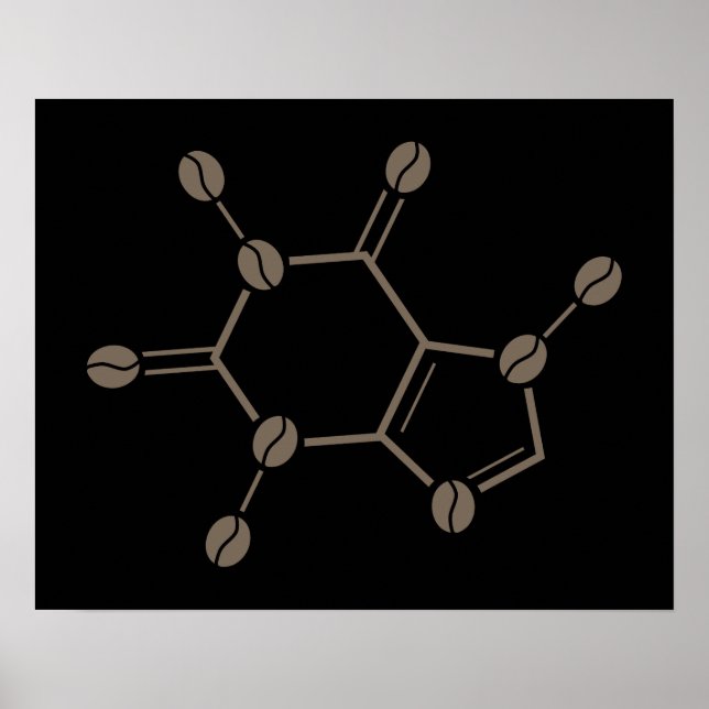 Affiche caffeine beans molecule (Devant)