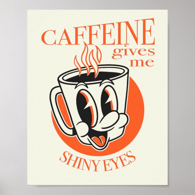 Affiche Caffeine Me Donne Des Yeux Brillants chemise de ca (Devant)