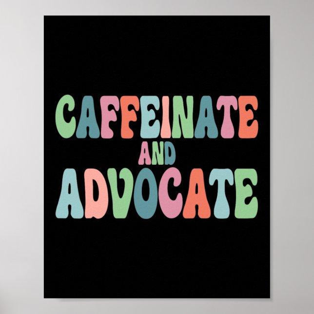 Affiche Cafféiner et défendre l'enseignant Sped spécial Au (Devant)