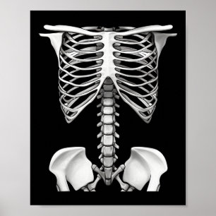 Affiche Cage De Rib Skeleton Cadeaux De Costume Halloween 