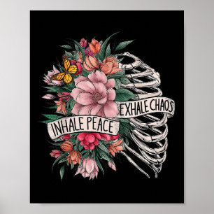 Affiche Cage thoracique Inspirez la paix Expirez le chaos 