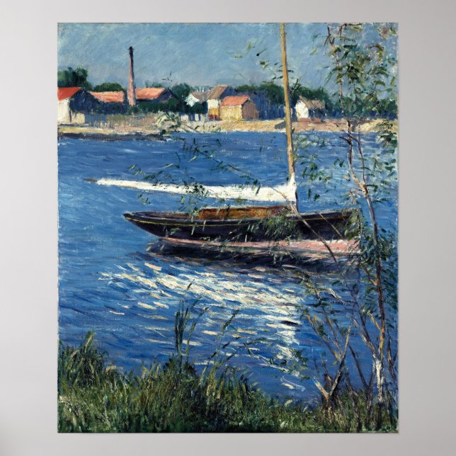 Affiche Caillebotte - Bateau À L'Amarrage Sur La Seine (Devant)