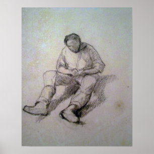 Affiche Caillebotte - Étude