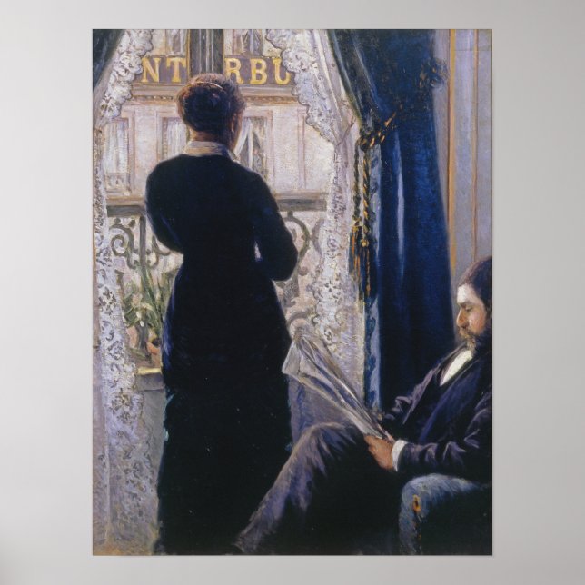 Affiche Caillebotte - Femme Intérieure À La Fenêtre (Devant)