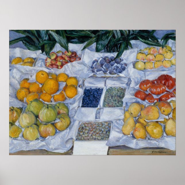 Affiche Caillebotte - Fruits disposés sur un présentoir (Devant)