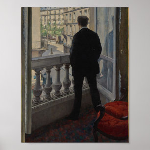 Affiche Caillebotte - Jeune homme à sa fenêtre (1876)