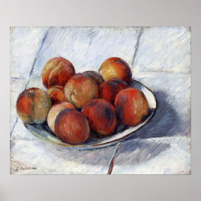 Affiche Caillebotte - L'assiette de pêches (Devant)
