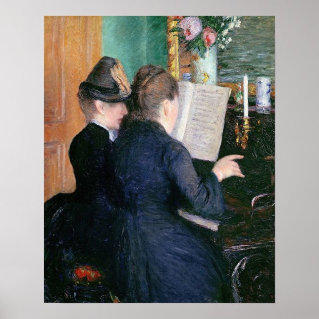 Affiche Caillebotte - Leçon de piano (Devant)