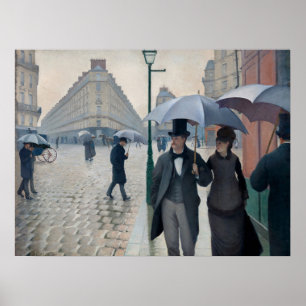 Affiche Caillebotte Paris, rue de jour de pluie Art Vintag