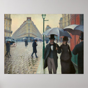 Affiche Caillebotte - Rue de Paris par temps de pluie