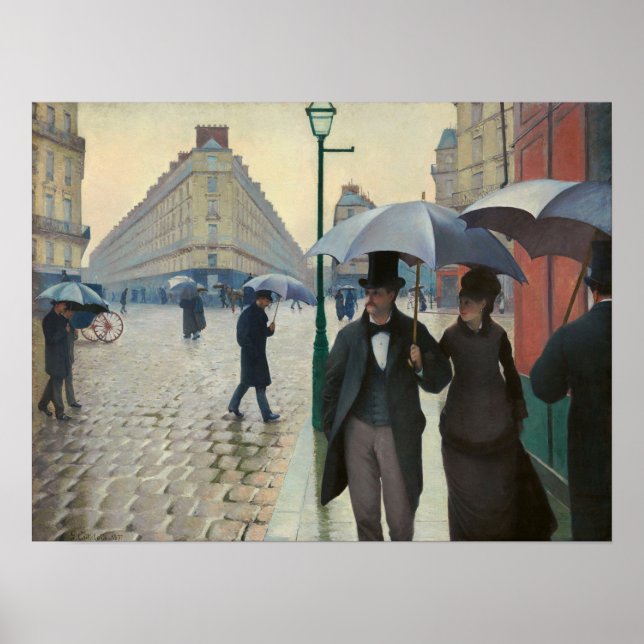 Affiche Caillebotte - Rue de Paris par temps de pluie (Devant)
