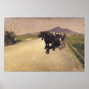 Affiche Caillebotte - Une route à Naples 1872