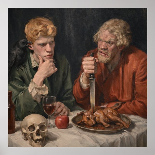 Affiche Cain & Abel Renaissance Style Surrealist Fine art (Devant)