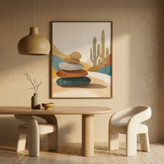 Affiche Cairn de désert minimaliste cosy pour intérieurs m