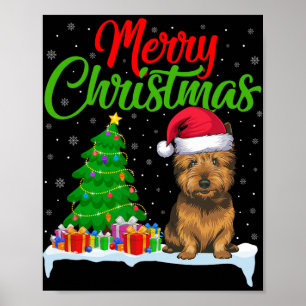 Affiche Cairn Terrier Chien Noël Lumières des arbres de No