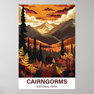 Affiche Cairngorges National Park Scotlandia Travel