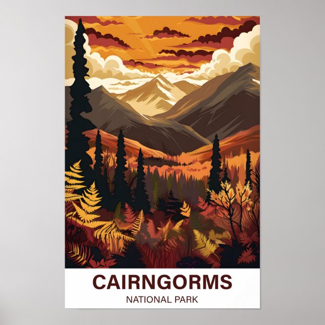 Affiche Cairngorges National Park Scotlandia Travel (Devant)