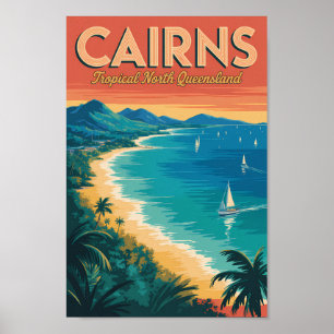 Affiche Cairns Australie Illustration Voyage Art Vintage