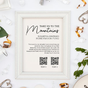 Affiche Caisse de lune de miel code QR cash moderne