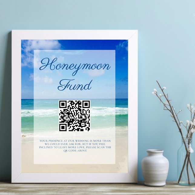 Affiche Caisse de Lune de Miel Mariage sur la Plage Vagues (Créateur téléchargé)