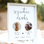Affiche CAITLIN Marine Bleu 2 Photo Animaux de compagnie S<br><div class="desc">Ce panneau de boisson signature est doté de deux emplacements photo, d'une police manuscrite pointue, d'un design minimaliste moderne et d'une combinaison bleu marine et blanc. Modifiez facilement la police et la couleur arrière - plan pour correspondre à votre événement. Ce panneau est parfait pour ajouter une photo de la...</div>