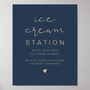Affiche CAITLIN Marine et Gold Modern Ice Creative Station