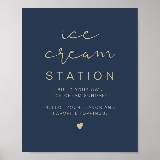 Affiche CAITLIN Marine et Gold Modern Ice Creative Station (Devant)