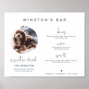 Affiche CAITLIN Navy 1 Photo Boisson Signature Animaux Bar