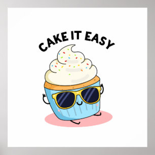 Affiche Cake It Easy Funky Cupcake Pun